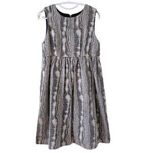 Jenni Kayne Dress US 6 Ikat Babydoll Sleeveless Round Neck Zip Back Lined Midi